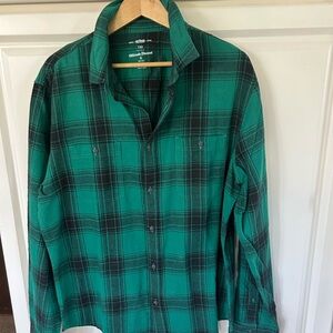 Urban Pipeline Teal & Black Checkered Shirt Ultimate Flannel XL